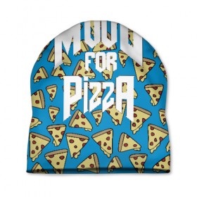 Шапка 3D с принтом Mood Pizza Doom в Петрозаводске, 100% полиэстер | универсальный размер, печать по всей поверхности изделия | Тематика изображения на принте: cacodemon | doom | eternal | pizza | вечность | вечный | дум | итёрнал | какодемон | пицца | этернал