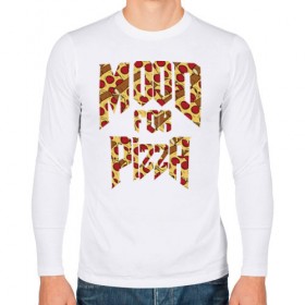 Мужской лонгслив хлопок с принтом Mood for Pizza (Doom) в Петрозаводске, 100% хлопок |  | Тематика изображения на принте: cacodemon | doom | eternal | pizza | дум | итёрнал | какодемон | пицца | этернал