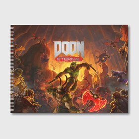 Альбом для рисования с принтом Doom в Петрозаводске, 100% бумага
 | матовая бумага, плотность 200 мг. | cacodemon | doom | eternal | вечность | вечный | дум | итёрнал | какодемон | этернал