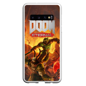 Чехол для Samsung Galaxy S10 с принтом Doom в Петрозаводске, Силикон | Область печати: задняя сторона чехла, без боковых панелей | Тематика изображения на принте: cacodemon | doom | eternal | вечность | вечный | дум | итёрнал | какодемон | этернал