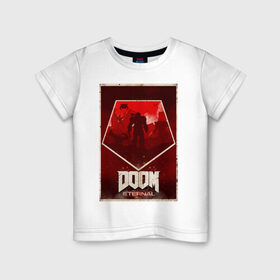 Детская футболка хлопок с принтом Doom в Петрозаводске, 100% хлопок | круглый вырез горловины, полуприлегающий силуэт, длина до линии бедер | cacodemon | doom | eternal | вечность | вечный | дум | итёрнал | какодемон | этернал