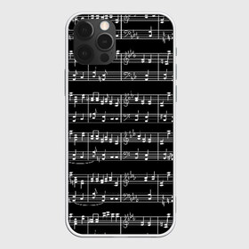 Чехол для iPhone 12 Pro Max с принтом Ноты в Петрозаводске, Силикон |  | black | melody | music | music lover | musician | notes | white | белый | классический | мелодия | меломан | музыка | музыкант | ноты | черный