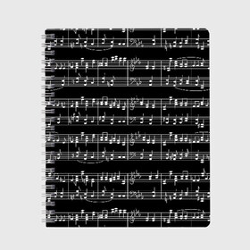 Тетрадь с принтом Ноты в Петрозаводске, 100% бумага | 48 листов, плотность листов — 60 г/м2, плотность картонной обложки — 250 г/м2. Листы скреплены сбоку удобной пружинной спиралью. Уголки страниц и обложки скругленные. Цвет линий — светло-серый
 | Тематика изображения на принте: black | melody | music | music lover | musician | notes | white | белый | классический | мелодия | меломан | музыка | музыкант | ноты | черный