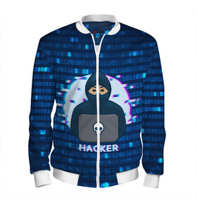 Мужской бомбер 3D с принтом Хакер в Петрозаводске, 100% полиэстер | застегивается на молнию, по бокам два кармана без застежек, по низу бомбера и на воротнике - эластичная резинка | hacker | hacknet | взлом | виртуальность | кибер | киберпанк | программист | хакер