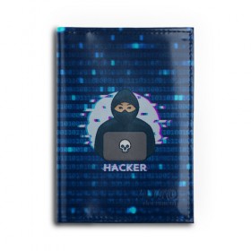 Обложка для автодокументов с принтом Хакер в Петрозаводске, натуральная кожа |  размер 19,9*13 см; внутри 4 больших “конверта” для документов и один маленький отдел — туда идеально встанут права | Тематика изображения на принте: hacker | hacknet | взлом | виртуальность | кибер | киберпанк | программист | хакер