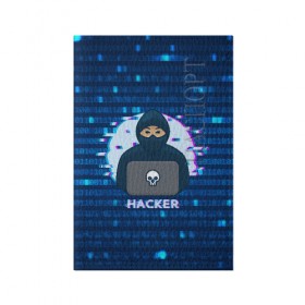 Обложка для паспорта матовая кожа с принтом Хакер в Петрозаводске, натуральная матовая кожа | размер 19,3 х 13,7 см; прозрачные пластиковые крепления | Тематика изображения на принте: hacker | hacknet | взлом | виртуальность | кибер | киберпанк | программист | хакер
