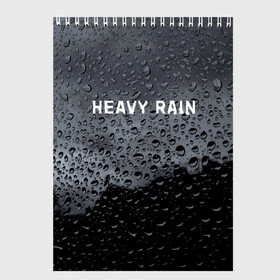 Скетчбук с принтом Heavy Rain в Петрозаводске, 100% бумага
 | 48 листов, плотность листов — 100 г/м2, плотность картонной обложки — 250 г/м2. Листы скреплены сверху удобной пружинной спиралью | дождь | жертва | капает | капли | ливень | мастер | оригами | складывать