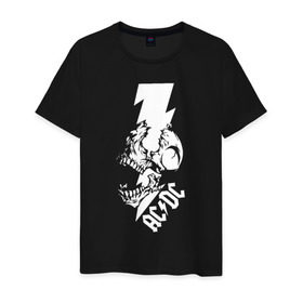 Мужская футболка хлопок с принтом AC/DC HIGH VOLTAGE в Петрозаводске, 100% хлопок | прямой крой, круглый вырез горловины, длина до линии бедер, слегка спущенное плечо. | Тематика изображения на принте: 