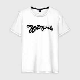 Мужская футболка хлопок с принтом WHITESNAKE в Петрозаводске, 100% хлопок | прямой крой, круглый вырез горловины, длина до линии бедер, слегка спущенное плечо. | Тематика изображения на принте: 