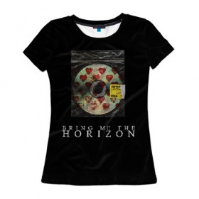 Женская футболка 3D с принтом amo (на спине) в Петрозаводске, 100% полиэфир ( синтетическое хлопкоподобное полотно) | прямой крой, круглый вырез горловины, длина до линии бедер | amo | bmth | bring me the horizon | oliver sykes | амо | оливер сайкс