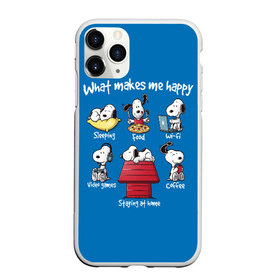 Чехол для iPhone 11 Pro матовый с принтом Что делает меня счастливым в Петрозаводске, Силикон |  | happy | makes | me | peanuts | snoopy | what | арахис | вудсток | пес | сабака | снупи | собака | чарли браун | щенок