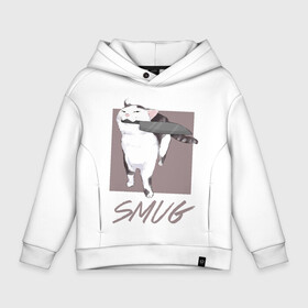 Детское худи Oversize хлопок с принтом Smug Cat в Петрозаводске, френч-терри — 70% хлопок, 30% полиэстер. Мягкий теплый начес внутри —100% хлопок | боковые карманы, эластичные манжеты и нижняя кромка, капюшон на магнитной кнопке | cat | cats | knife | meme | картинки | котики | коты | кошки | мемы | прикольное