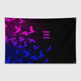 Флаг-баннер с принтом Three Days Grace (1) в Петрозаводске, 100% полиэстер | размер 67 х 109 см, плотность ткани — 95 г/м2; по краям флага есть четыре люверса для крепления | days | days grace | music | rock | three days grace | музыка | рок