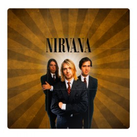 Магнитный плакат 3Х3 с принтом Nirvana в Петрозаводске, Полимерный материал с магнитным слоем | 9 деталей размером 9*9 см | 90 | alternative | crimson | david grohl | foo fighters | grunge | kurt cobain | music | nirvana | rip | rock | smile | гранж | группа | девяностые | курт кобейн | музыка | нирвана | рок