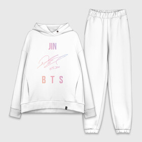 Женский костюм хлопок Oversize с принтом JIN BTS АВТОГРАФ в Петрозаводске,  |  | bts | bts boy | bts love | jin | k pop | love yourself | айдол | битиэс | бтс | ким тэ хен | фанфик бтс | чин. | чон чонгук