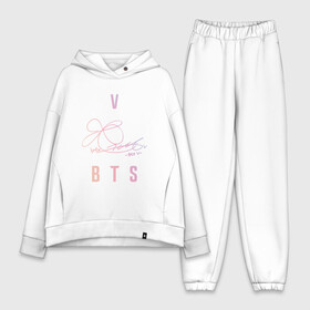 Женский костюм хлопок Oversize с принтом V BTS АВТОГРАФ в Петрозаводске,  |  | bts | bts boy | bts love | k pop | love yourself | v | айдол | битиэс | бтс | ви. | ким тэ хен | фанфик бтс | чон чонгук