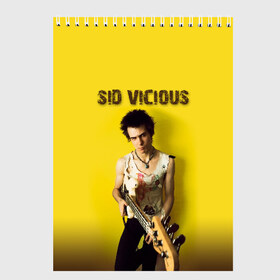 Скетчбук с принтом Sid Vicious в Петрозаводске, 100% бумага
 | 48 листов, плотность листов — 100 г/м2, плотность картонной обложки — 250 г/м2. Листы скреплены сверху удобной пружинной спиралью | england | music | my way | no future | sid and nancy | sid vicious | trash | музыка | панк | рок | сид вишес | сид и ненси