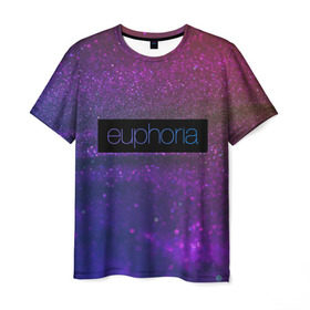 Мужская футболка 3D с принтом сериал Euphoria в Петрозаводске, 100% полиэфир | прямой крой, круглый вырез горловины, длина до линии бедер | zendaya | зендея | ру беннетт | сериал euphoria | эйфория