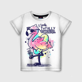 Детская футболка 3D с принтом Огненный фламинго в Петрозаводске, 100% гипоаллергенный полиэфир | прямой крой, круглый вырез горловины, длина до линии бедер, чуть спущенное плечо, ткань немного тянется | Тематика изображения на принте: berd | dance | flamazing | flamingo | i look | kero kero bonito | to tally | кардмэйкинг | мир | птица | птицы | розовый