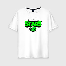 Женская футболка хлопок Oversize с принтом BRAWLSTARS в Петрозаводске, 100% хлопок | свободный крой, круглый ворот, спущенный рукав, длина до линии бедер
 | android | brawl stars | games | mobile game | stars | игры | мобильные игры