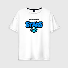 Женская футболка хлопок Oversize с принтом BRAWLSTARS в Петрозаводске, 100% хлопок | свободный крой, круглый ворот, спущенный рукав, длина до линии бедер
 | android | brawl stars | games | mobile game | stars | игры | мобильные игры