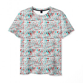 Мужская футболка 3D с принтом ЛОГОТИПЫ РОК ГРУПП в Петрозаводске, 100% полиэфир | прямой крой, круглый вырез горловины, длина до линии бедер | 