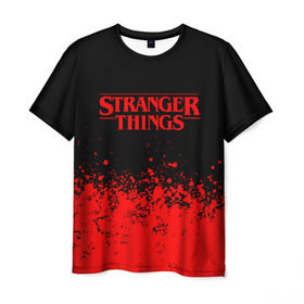 Мужская футболка 3D с принтом STRANGER THINGS в Петрозаводске, 100% полиэфир | прямой крой, круглый вырез горловины, длина до линии бедер | 11 | stranger things | одди | одиннадцатая | очень странные дела | сериалы