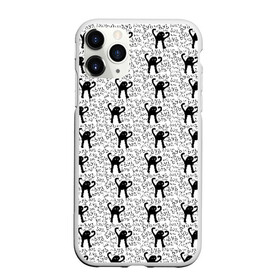 Чехол для iPhone 11 Pro матовый с принтом ЪУЪ в Петрозаводске, Силикон |  | black and white | cursed cat | meme | pattern | truxkot19 | мем с котом | мемы | паттерн | прикол | съука | текстура | черно белый | черный кот | ъуъ съука | юмор