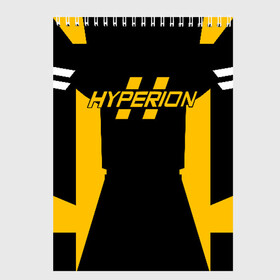 Скетчбук с принтом HYPERION в Петрозаводске, 100% бумага
 | 48 листов, плотность листов — 100 г/м2, плотность картонной обложки — 250 г/м2. Листы скреплены сверху удобной пружинной спиралью | borderlands | borderlands 3 | hyperion | бордерлендс | гиперион