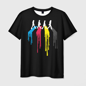 Мужская футболка 3D с принтом Битлы в Петрозаводске, 100% полиэфир | прямой крой, круглый вырез горловины, длина до линии бедер | the beatles | битлз | битлы | джон леннон