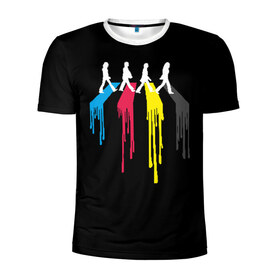Мужская футболка 3D спортивная с принтом Битлы в Петрозаводске, 100% полиэстер с улучшенными характеристиками | приталенный силуэт, круглая горловина, широкие плечи, сужается к линии бедра | the beatles | битлз | битлы | джон леннон
