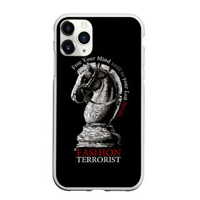 Чехол для iPhone 11 Pro матовый с принтом A Fashion Terrorist в Петрозаводске, Силикон |  | black | chess | cool | figure | horse | red | slogan | style | white | белый | конь | красный | лошадь | прикольный | слоган | стиль | фигура | черный | шахматы