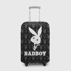Чехол для чемодана 3D с принтом Bad boy в Петрозаводске, 86% полиэфир, 14% спандекс | двустороннее нанесение принта, прорези для ручек и колес | bad boy | bite | bow tie | broken | cool | ear | fighter | logo | man | playboy | rabbit | sign | symbol | white | белый | битый | боец | галстук бабочка | знак | кролик | логотип | любовь | мальчик | мужчина | откушенное | прикольный | сим