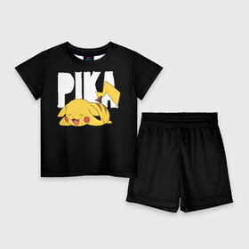 Детский костюм с шортами 3D с принтом Пика в Петрозаводске,  |  | pikachu | pokeball | pokemon | пикачу | покебол | покемоны