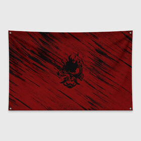 Флаг-баннер с принтом SAMURAI в Петрозаводске, 100% полиэстер | размер 67 х 109 см, плотность ткани — 95 г/м2; по краям флага есть четыре люверса для крепления | cyberpunk | cyberpunk 2077 | samurai | киберпанк 2077