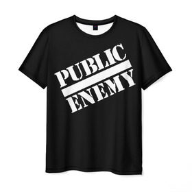 Мужская футболка 3D с принтом Public Enemy в Петрозаводске, 100% полиэфир | прямой крой, круглый вырез горловины, длина до линии бедер | public enemy | rap | реп | рэп
