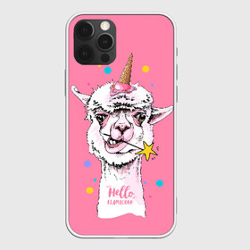 Чехол для iPhone 12 Pro Max с принтом Hello llamacorn в Петрозаводске, Силикон |  | alpaca | animal | carnival | cool | cup | head | horn | ice cream | llama | look | pink | slogan | star | unicorn | waffle | альпака | вафельный | взгляд | голова | единорог | животное | звезда | карнавал | лама | мороженое | привет | прикольный | р