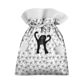 Подарочный 3D мешок с принтом ЪУЪ в Петрозаводске, 100% полиэстер | Размер: 29*39 см | cursed cat | meme | pattern | truxkot19 | кот мем | мем с котом | мемы | паттерн | прикол | съука | черный кот | ъуъ съука | юмор