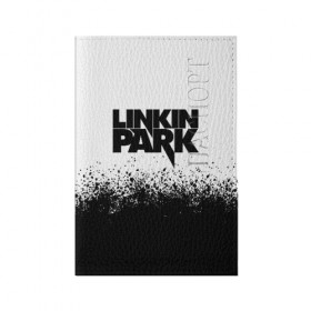 Обложка для паспорта матовая кожа с принтом LINKIN PARK в Петрозаводске, натуральная матовая кожа | размер 19,3 х 13,7 см; прозрачные пластиковые крепления | Тематика изображения на принте: chester bennington | linkin park | mike shinoda | линкин парк