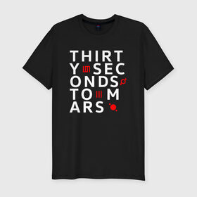 Мужская футболка премиум с принтом 30 SECONDS TO MARS в Петрозаводске, 92% хлопок, 8% лайкра | приталенный силуэт, круглый вырез ворота, длина до линии бедра, короткий рукав | 