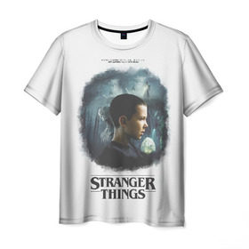 Мужская футболка 3D с принтом STRANGER THINGS в Петрозаводске, 100% полиэфир | прямой крой, круглый вырез горловины, длина до линии бедер | 11 | eleven | stranger | things | дела | крайне | оди | одиннадцатая | одиннадцать | очень | события | странные