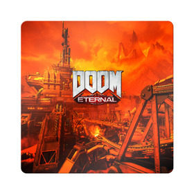 Магнит виниловый Квадрат с принтом DOOM ETERNAL в Петрозаводске, полимерный материал с магнитным слоем | размер 9*9 см, закругленные углы | Тематика изображения на принте: 