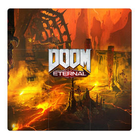 Магнитный плакат 3Х3 с принтом DOOM ETERNAL в Петрозаводске, Полимерный материал с магнитным слоем | 9 деталей размером 9*9 см | Тематика изображения на принте: doom | doom eternal | game | дум