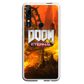 Чехол для Honor P Smart Z с принтом DOOM ETERNAL в Петрозаводске, Силикон | Область печати: задняя сторона чехла, без боковых панелей | Тематика изображения на принте: doom | doom eternal | game | дум