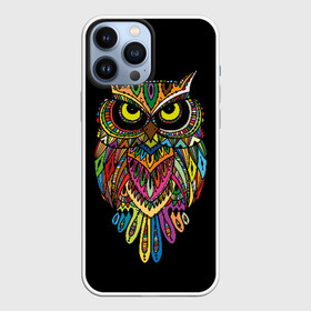 Чехол для iPhone 13 Pro Max с принтом Сова в Петрозаводске,  |  | art | background | big | bird | black | drawing | eyes | multicolored | owl | sight | symbol | wisdom | большие | взгляд | глаза | искусство | мудрость | птица | разноцветный | рисунок | символ | сова | филин | фон | черный