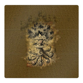 Магнитный плакат 3Х3 с принтом Дерево жизни в Петрозаводске, Полимерный материал с магнитным слоем | 9 деталей размером 9*9 см | Тематика изображения на принте: 3d | 9 миров | абстракция | арт | дерево жизни | индраксиль | песочный