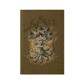 Обложка для паспорта матовая кожа с принтом Дерево жизни в Петрозаводске, натуральная матовая кожа | размер 19,3 х 13,7 см; прозрачные пластиковые крепления | Тематика изображения на принте: 3d | 9 миров | абстракция | арт | дерево жизни | индраксиль | песочный