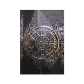 Обложка для паспорта матовая кожа с принтом Кельтские узоры в Петрозаводске, натуральная матовая кожа | размер 19,3 х 13,7 см; прозрачные пластиковые крепления | Тематика изображения на принте: 3d | абстракция | арт | желтый | кельтские узоры | на металле | черный