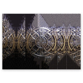 Поздравительная открытка с принтом Кельтские узоры в Петрозаводске, 100% бумага | плотность бумаги 280 г/м2, матовая, на обратной стороне линовка и место для марки
 | 3d | абстракция | арт | желтый | кельтские узоры | на металле | черный