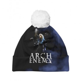 Шапка 3D c помпоном с принтом Arch Enemy в Петрозаводске, 100% полиэстер | универсальный размер, печать по всей поверхности изделия | ae | arch enemy | алисса уайт глаз | анджело | арх | архенеме | архэнеми | арч | арчэнеми | даниэль эрландссон | джефф лумис | енеме | инеме | инемэ | майкл эмотт | шарли | энеме | энеми | энемэ